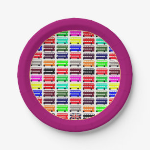 Londoner Farben und Doppeldecker-Bus / Party Pa Pappteller