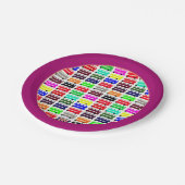 Londoner Farben und Doppeldecker-Bus / Party Pa Pappteller (Schrägansicht)