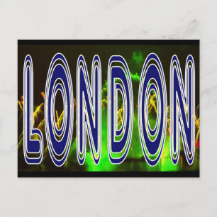 Londoner Feuerwerk-Feier auf der Postkarte "Themse