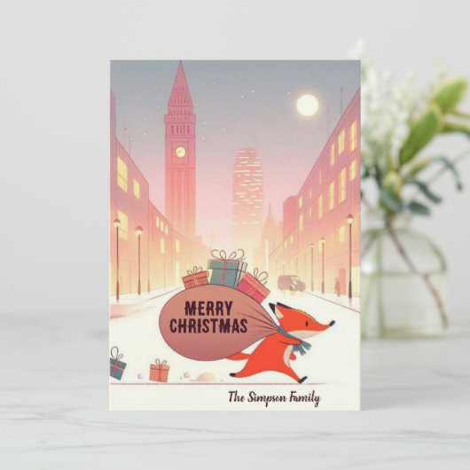 Londoner Fuchs Feiertagskarte (Stehend Vorderseite)