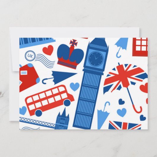 Londoner Geburtstagsthema Einladung (Rückseite)