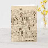 Londoner Hand auf altes Papier gezeichnet Karte (Gelbe Blume)