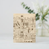 Londoner Hand auf altes Papier gezeichnet Postkarte (Stehend Vorderseite)