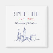 Londoner Hochzeit rettet das Datum der Einladung Magnet (Vorne)