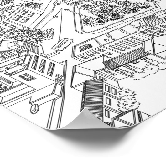 Londoner Illustration Poster (Ecke)