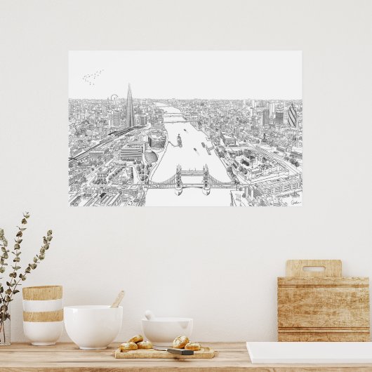 Londoner Illustration Poster (Küche)