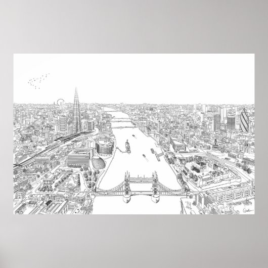 Londoner Illustration Poster (Vorne)