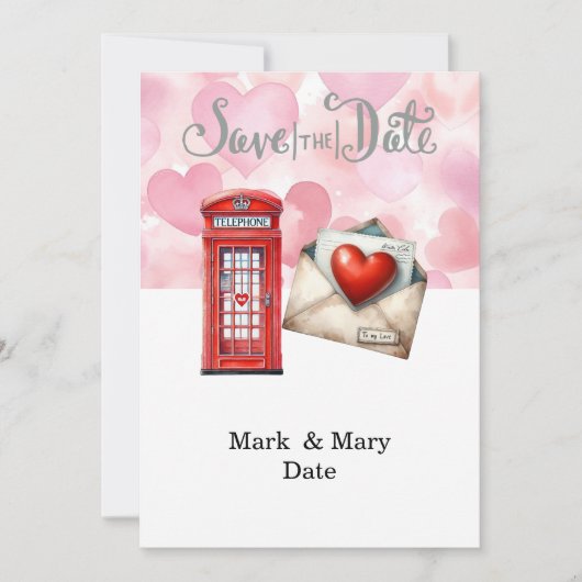 Londoner Liebe Letter for Lover Einladung (Vorderseite)