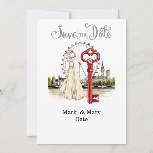 Londoner Liebe Letter for Lover Einladung (Vorderseite)