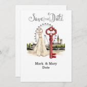 Londoner Liebe Letter for Lover Einladung (Vorne/Hinten)