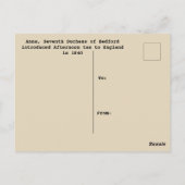 Londoner Nachmittagstee Postkarte (Rückseite)