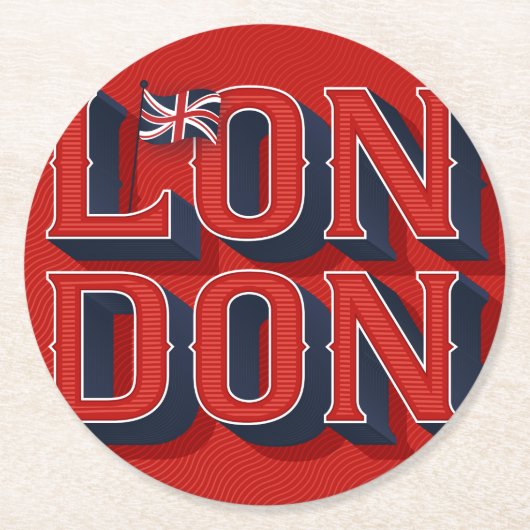 Londoner Paper-Untersetzer Runder Pappuntersetzer (Vorderseite)