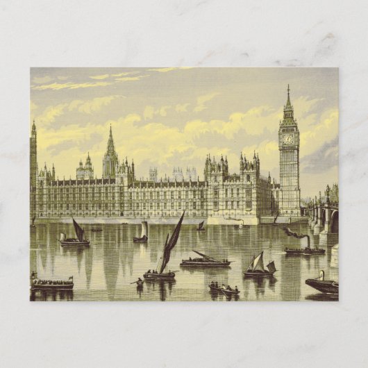 Londoner Parlament Big Ben Thames Westminster 1800 Postkarte (Vorderseite)