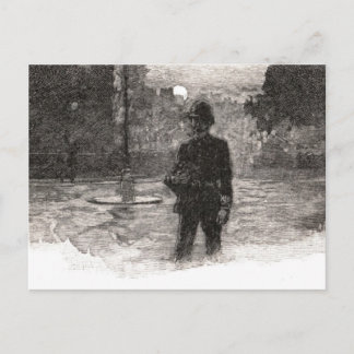 Londoner Polizist bei Nacht Postkarte
