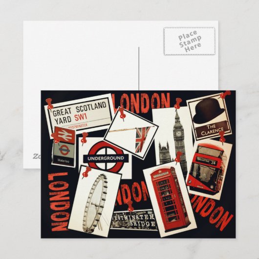 Londoner Postkarte (Vorne/Hinten)