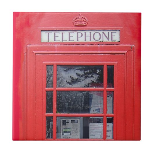 Londoner rotes Telefonhäuschen Fliese (Vorderseite)