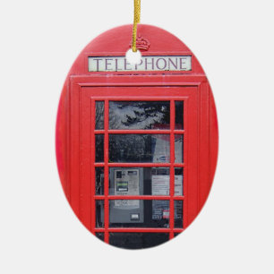 Londoner rotes Telefonhäuschen Keramik Ornament