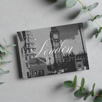 Londoner Sehenswürdigkeit Vintages Schwarz-weißes Postkarte