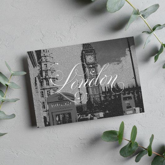 Londoner Sehenswürdigkeit Vintages Schwarz-weißes Postkarte