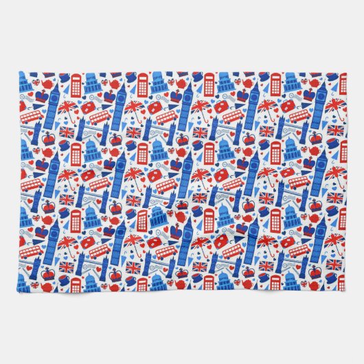 Londoner Sehenswürdigkeiten Handtuch (Horizontal)