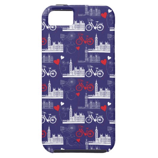 Londoner Sehenswürdigkeiten-Muster Case-Mate iPhone Hülle (Rückseite)