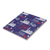 Londoner Sehenswürdigkeiten-Muster Fliese (Seite)