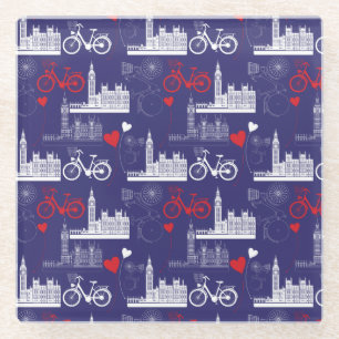Londoner Sehenswürdigkeiten-Muster Glasuntersetzer