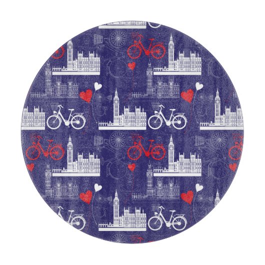 Londoner Sehenswürdigkeiten-Muster Schneidebrett (Vorderseite)