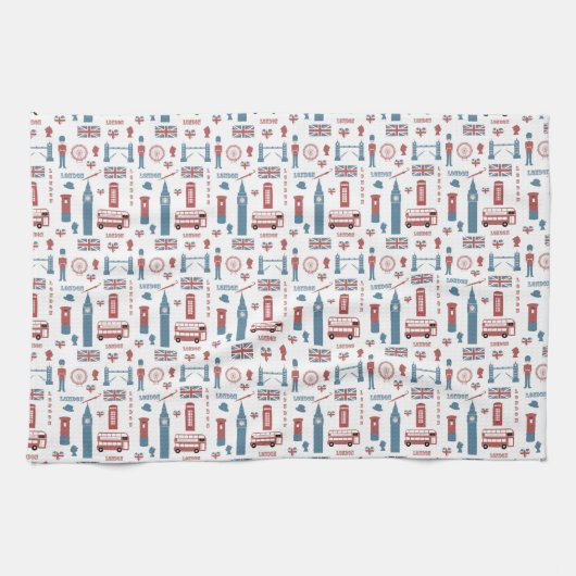 Londoner Sehenswürdigkeiten Teetuch Geschirrtuch (Horizontal)