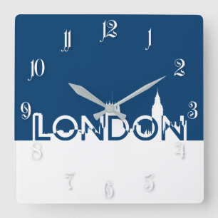 Londoner Silhouette Quadratische Wanduhr