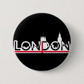 Londoner Silhouette und englische Flagge Button (Vorderseite)