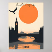Londoner Silhouetten - Big Ben bei Sunset Poster (Vorne)