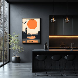 Londoner Silhouetten - Big Ben bei Sunset Poster