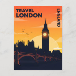 Londoner Skyline bei Sonnenuntergang mit großem be Postkarte