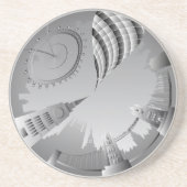 Londoner Skyline im Kreis Sandstein Untersetzer (Vorne)