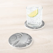 Londoner Skyline im Kreis Sandstein Untersetzer (Seite)