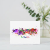 Londoner Skyline in Aquarell Postkarte (Stehend Vorderseite)
