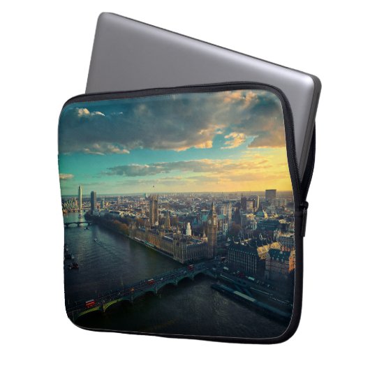 Londoner Skyline Laptopschutzhülle (Vorderseite Links)