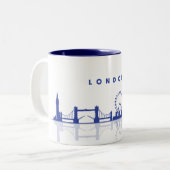 Londoner Skyline-Tasse Zweifarbige Tasse (Vorderseite Links)