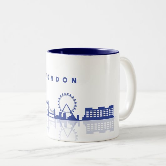 Londoner Skyline-Tasse Zweifarbige Tasse (VorderseiteRechts)