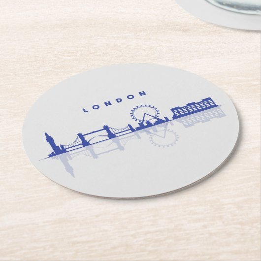 Londoner SKyline-Untersetzer Runder Pappuntersetzer (Angewinkelt)