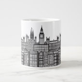 Londoner Stadtbild in Schwarz/Weiß Jumbo-Tasse (Vorderseite)