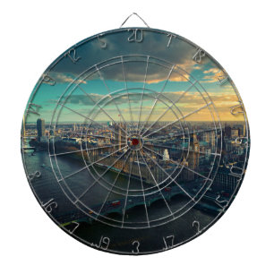 Londoner Stadtbild mit Sunset Dartscheibe