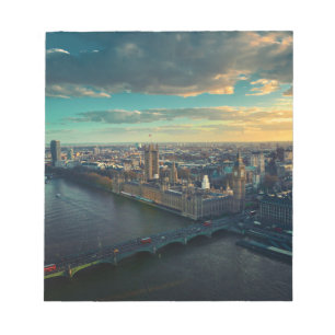 Londoner Stadtbild mit Sunset Notizblock