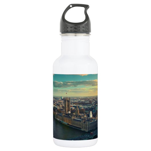 Londoner Stadtbild mit Sunset Trinkflasche (Vorderseite)