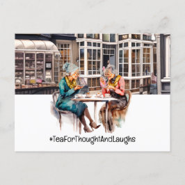 Londoner Teestunde mit zwei Damen Postkarte