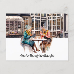 Londoner Teestunde mit zwei Damen Postkarte