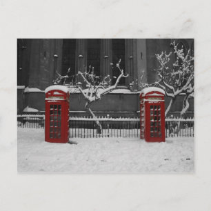 Londoner Telefonbuch im Schnee Postkarte