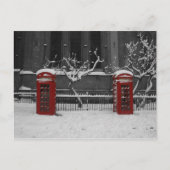 Londoner Telefonbuch im Schnee Postkarte (Vorderseite)