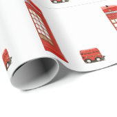 Londoner Telefonkabine mit rotem Doppeldecker Geschenkpapier (Rolleneckpunkt)